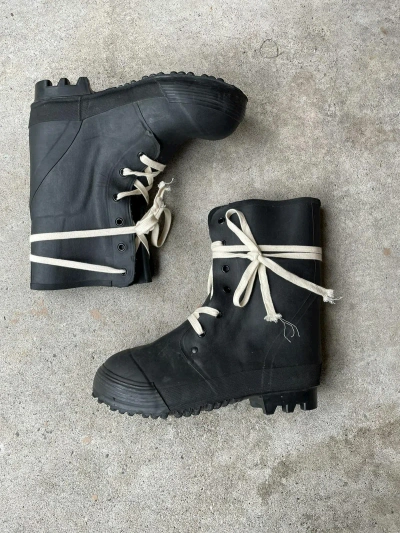 Pre-owned Combat Boots X Military 1970s Vintage Military Black Combat Bunny Boots