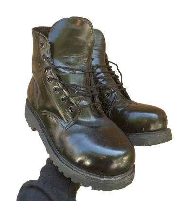 Pre-owned Combat Boots X Military 80's Military Leather Ankle Boots In Black