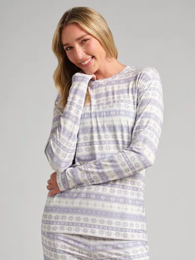Comfrt Cloud Lounge Long Sleeve Tee Shirt In Blue