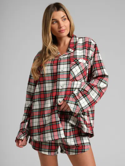 Comfrt Flannel Pajama Shirt In Multi