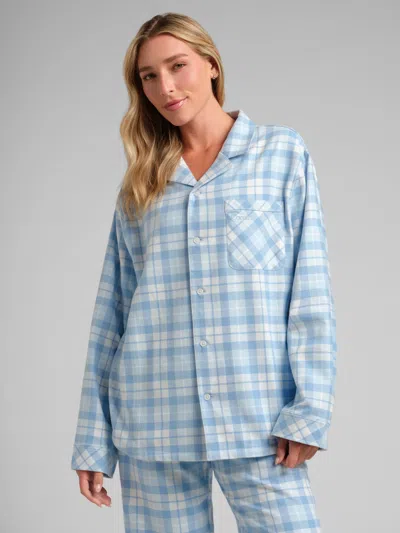 Comfrt Flannel Pajama Shirt In Blue