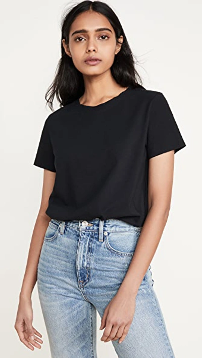 Commando Essential Cotton Crewneck Bodysuit In Black
