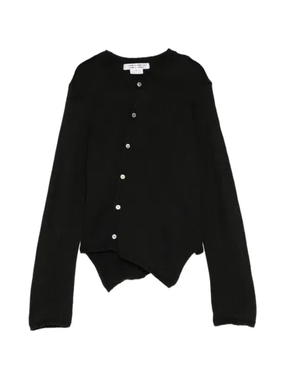 Comme Des Garçons Asymmetric Button-up Cardigan In Black