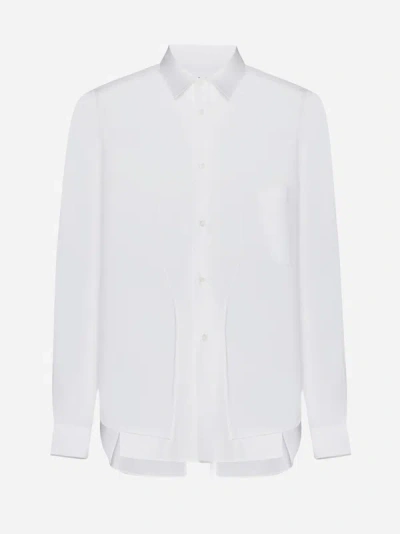 Comme Des Garçons Homme Deux Cotton Asymmetric Shirt In White