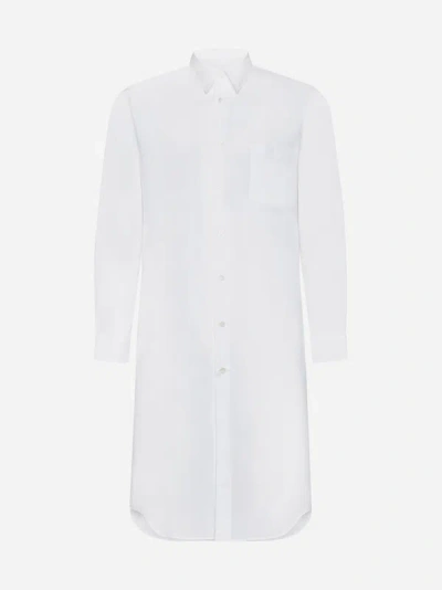 Comme Des Garçons Homme Deux Cotton Extra-long Shirt In White