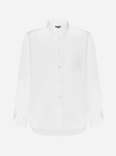 Comme Des Garçons Homme Deux Pointed Panels Cotton Shirt In White