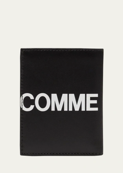 Comme Des Garçons Men's Huge-logo Leather Wallet In Black