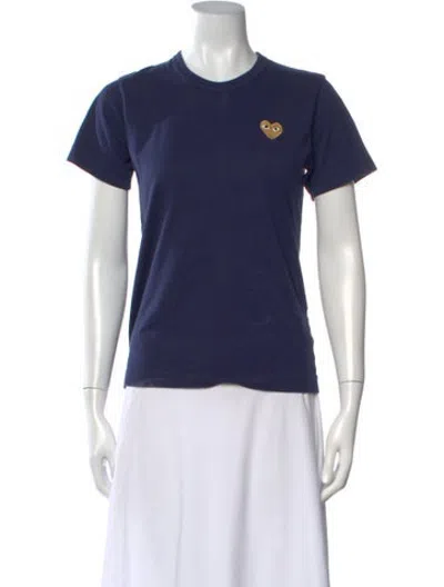 Pre-owned Comme Des Garçons Play Crew Neck Short Sleeve T-shirt In Blue