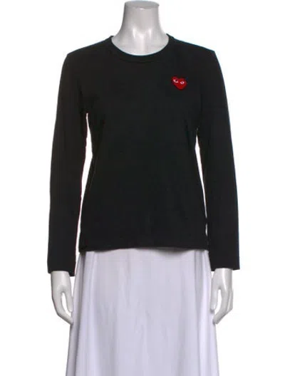 Pre-owned Comme Des Garçons Play Graphic Print Crew Neck Sweatshirt In Black