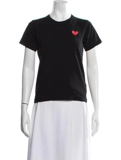 Pre-owned Comme Des Garçons Play Graphic Print Crew Neck T-shirt In Black