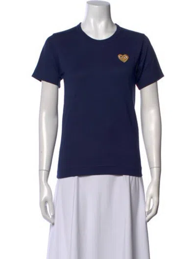 Pre-owned Comme Des Garçons Play Graphic Print Crew Neck T-shirt W/ Tags In Blue