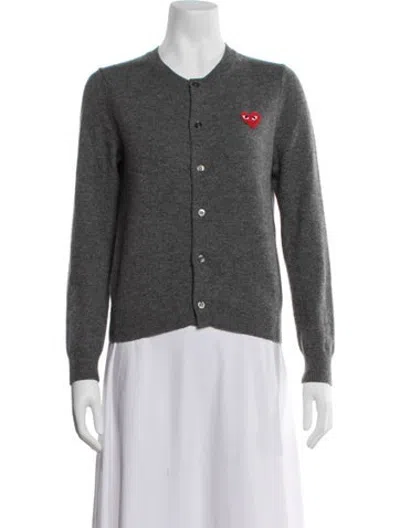 Pre-owned Comme Des Garçons Play Wool Crew Neck Sweater In Grey