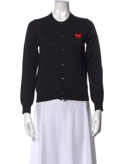 Pre-owned Comme Des Garçons Play Wool Crew Neck Sweater W/ Tags In Black
