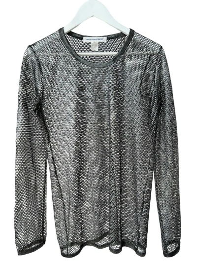 Pre-owned Comme Des Garcons X Comme Des Garcons Homme Comme Des Garcons Mesh Sweater Long Sleeve In Silver