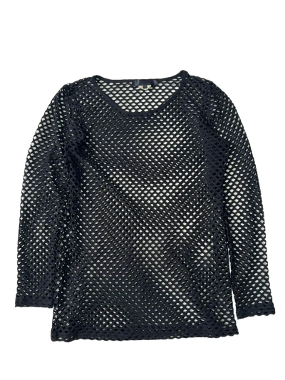 Pre-owned Comme Des Garcons X Junya Watanabe Comme Des Garçons Mesh Sweater Long Sleeve In Black