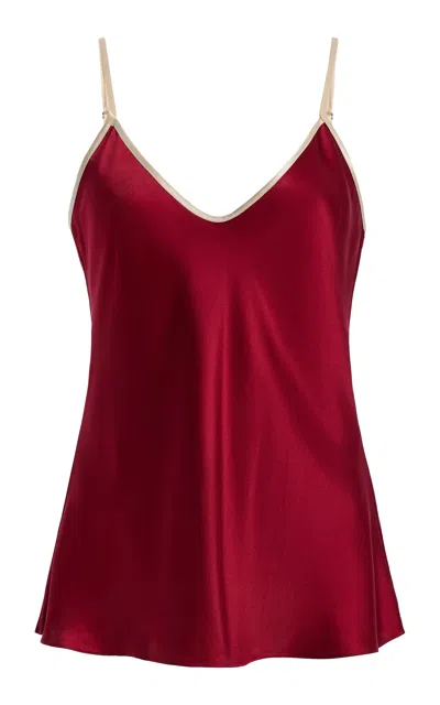 Comme Si Bias Silk Camisole In Red