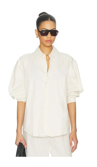 Comme Si La Shirt Flannel Classica In Cream Twill