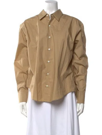 Pre-owned Comme Si Long Sleeve Button-up Top W/ Tags In Neutrals
