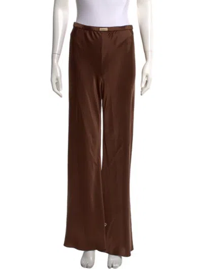 Pre-owned Comme Si Silk Wide Leg Pants In Brown