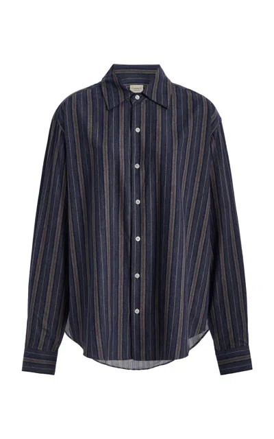 Comme Si The Classic Cotton Flannel Shirt In Blue