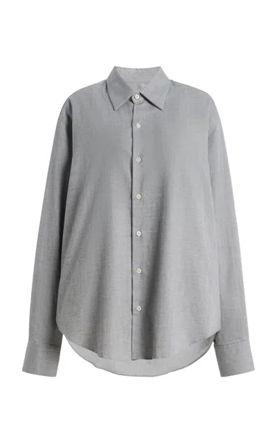 Comme Si The Classic Cotton Flannel Shirt In Gray