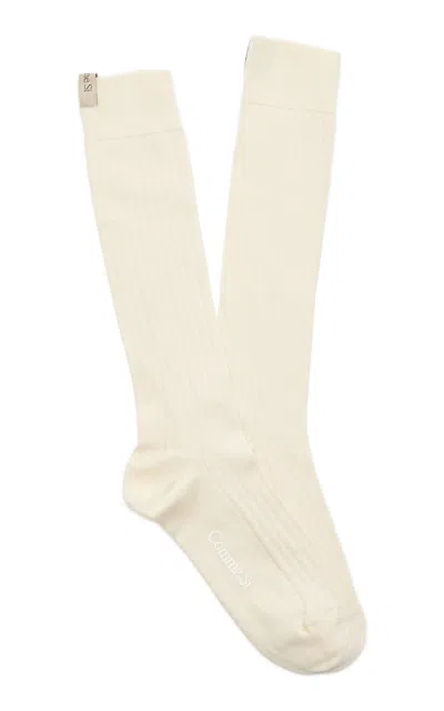 Comme Si The Tall Yves Cotton Sock In White