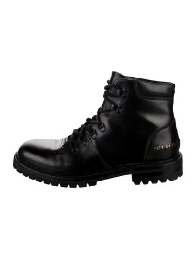 Pre-owned Common Projects Leather Hiking Boots In Black