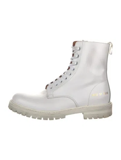 Pre-owned Common Projects Leather Lace-up Boots In White