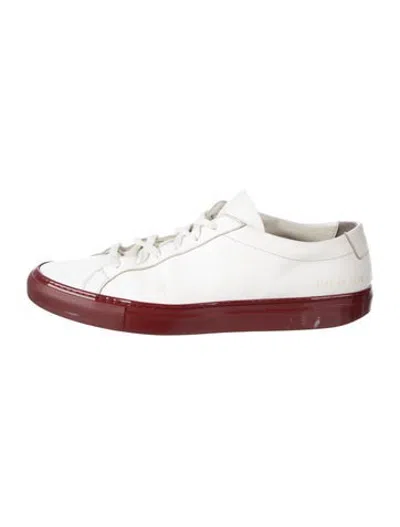 Pre-owned Common Projects Leather Sneakers In Burgundy/white