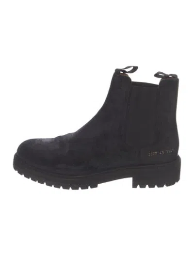 Pre-owned Common Projects Suede Chelsea Boots In Blue