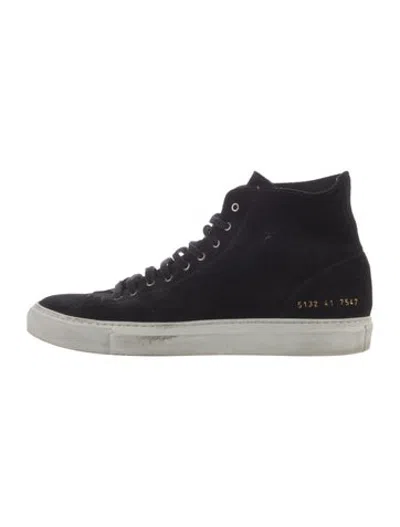 Pre-owned Common Projects Suede Sneakers In Black