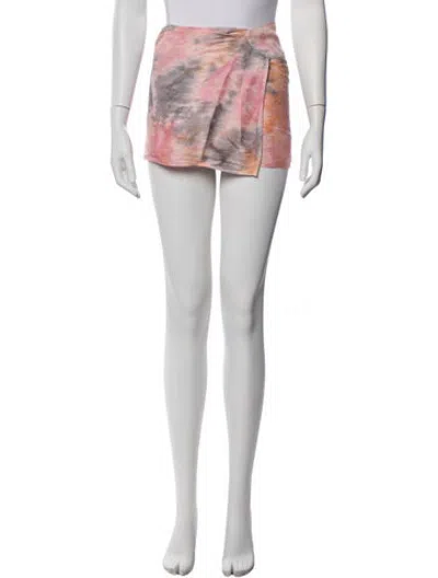 Pre-owned Coniglio Palm Beach Silk Mini Skirt In Pink