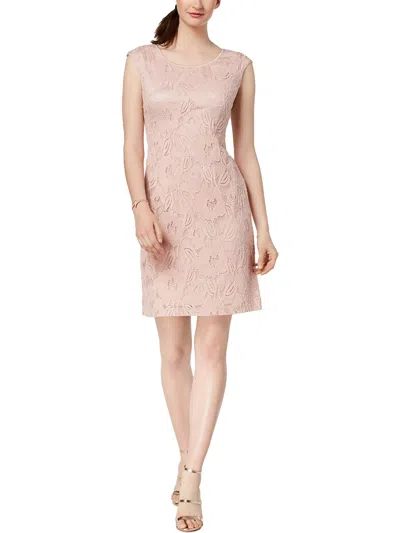 Connected Apparel Womens Lace Sequin Cocktail And Party Dress In Pink