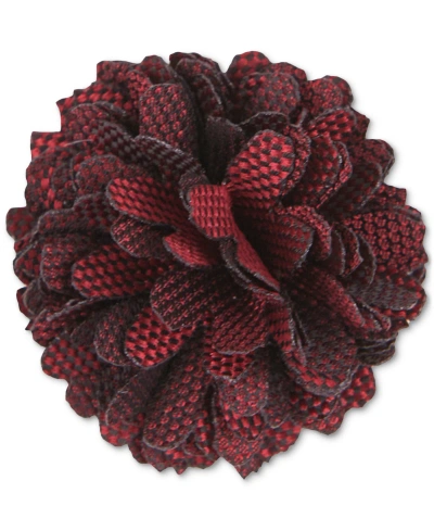 Construct Men's Checkerboard Floral Lapel Pin In Rosewood(rosewater)