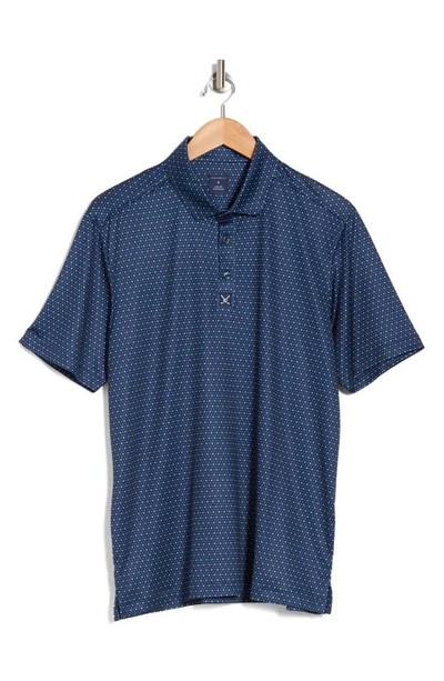 Construct Micro Dot Gold Polo In Blue