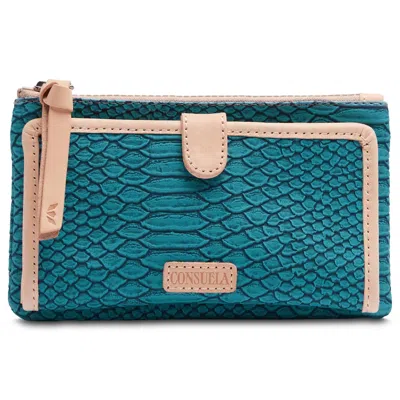 Consuela Women's Indy Slim Wallet In Turquoise In Blue