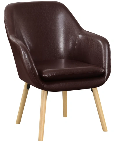 Convenience Concepts 25.25" Faux Leather Charlotte Wingback Upholstered Accent Armchair In Espresso Faux Leather