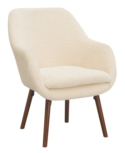 Convenience Concepts 25.25" Sherpa Charlotte Accent Chair In Sherpa Creme,coffee Bean
