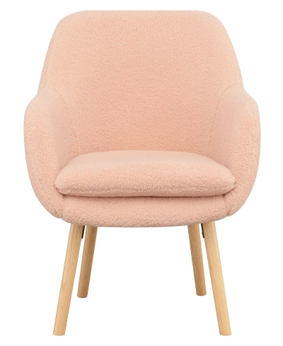 Convenience Concepts 25.25" Sherpa Charlotte Accent Chair In Sherpa Blush