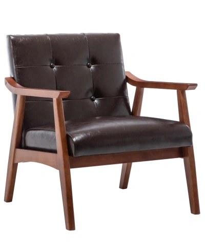 Convenience Concepts 27.5" Faux Leather Natalie Accent Chair In Espresso Faux Leather,espresso