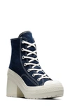 Converse Chuck 70 De Luxe Block Heel Sneaker In Navy/ Egret/ Golden Sundial