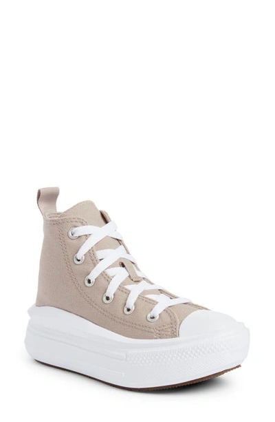 Converse Kids' Chuck Taylor® All Star® Move High Top Platform Trainer In Wonder Stone/ White