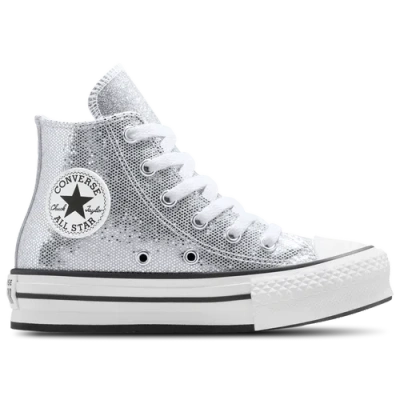 Converse Kids' Girls  Chuck Taylor All Star Eva Lift Hi In Silver/white/barely Grey