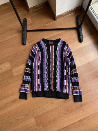 Pre-owned Coogi X Vintage Coogi Style Patchwork Sweater In Multicolor