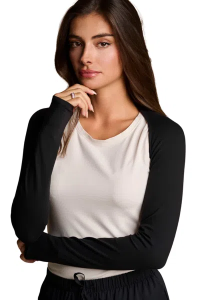 Coolibar Palm Bay Shrug With Thumbholes, Upf 50+ Sun Protection In Black