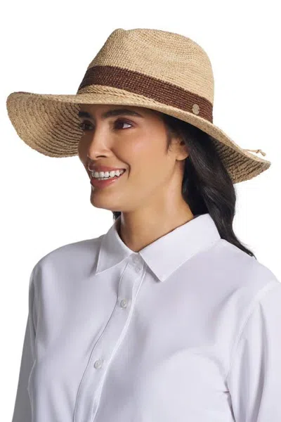 Coolibar Playa Crochet Fedora, Upf 50+ Sun Protection In Brown