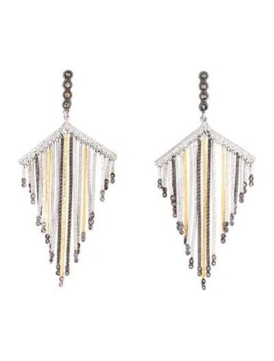 Pre-owned Coomi Diamond Fringe Chandelier Earrings In Multicolor