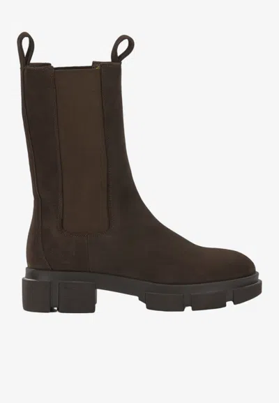 Copenhagen Studios Nubuck Leather Chelsea Boots In Brown