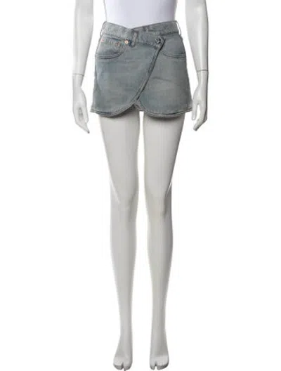 Pre-owned Coperni Distressed Accents Mini Skirt In Blue