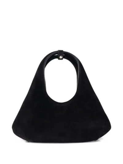 Coperni Folded Suede Shoulder Bag In Black